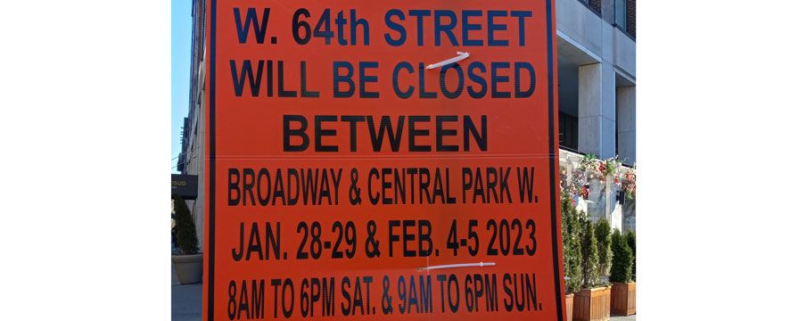 Street Closure on W 64th Street on 2/4 & 2/5