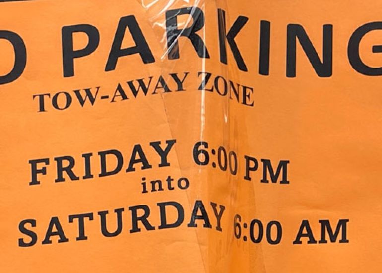 No Parking Due to Roadway Milling 4/21 - 4/22